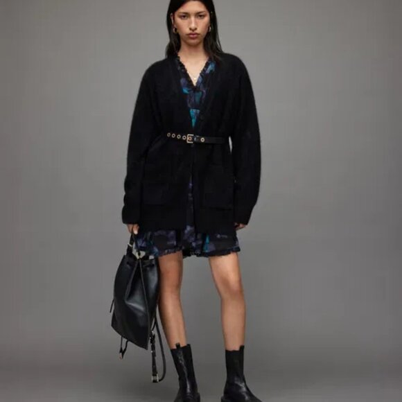 AllSaints Via Ceres butterfly Print Mini Dress - Size 10 - Picture 7 of 10